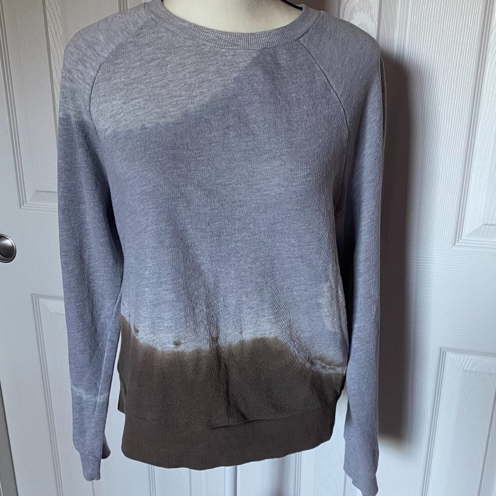 Treasure & Bond Ombre Gray & Brown Crew Neck Long Sleeve Sweatshirt Size M #0333